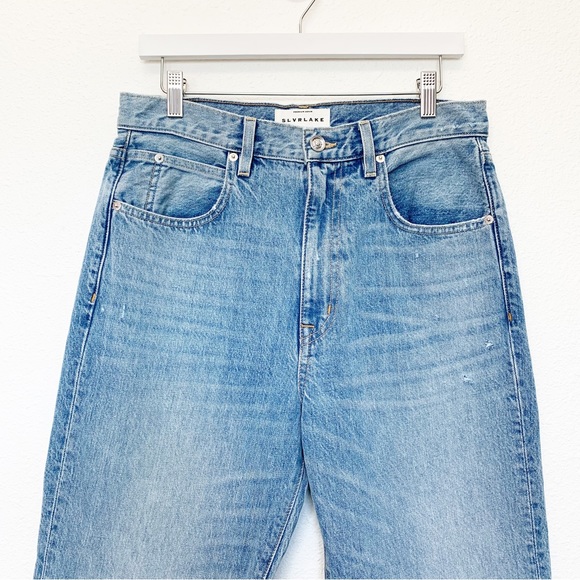 SLVRLAKE London Jeans High Rise Light Wash Wide Straight Leg SIZE 30 - Picture 2 of 8